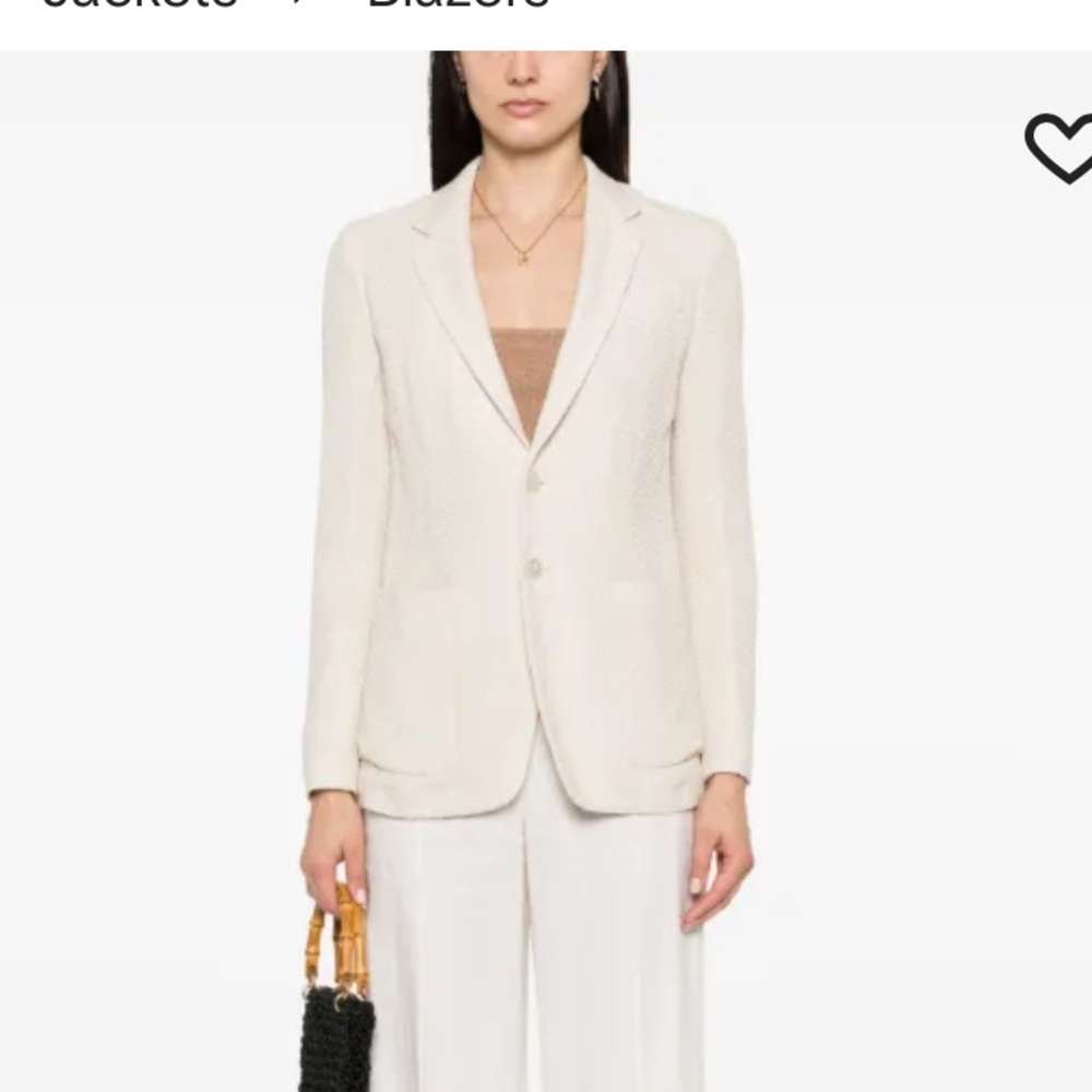 Women's Ralph Lauren Cream Woven Blazer